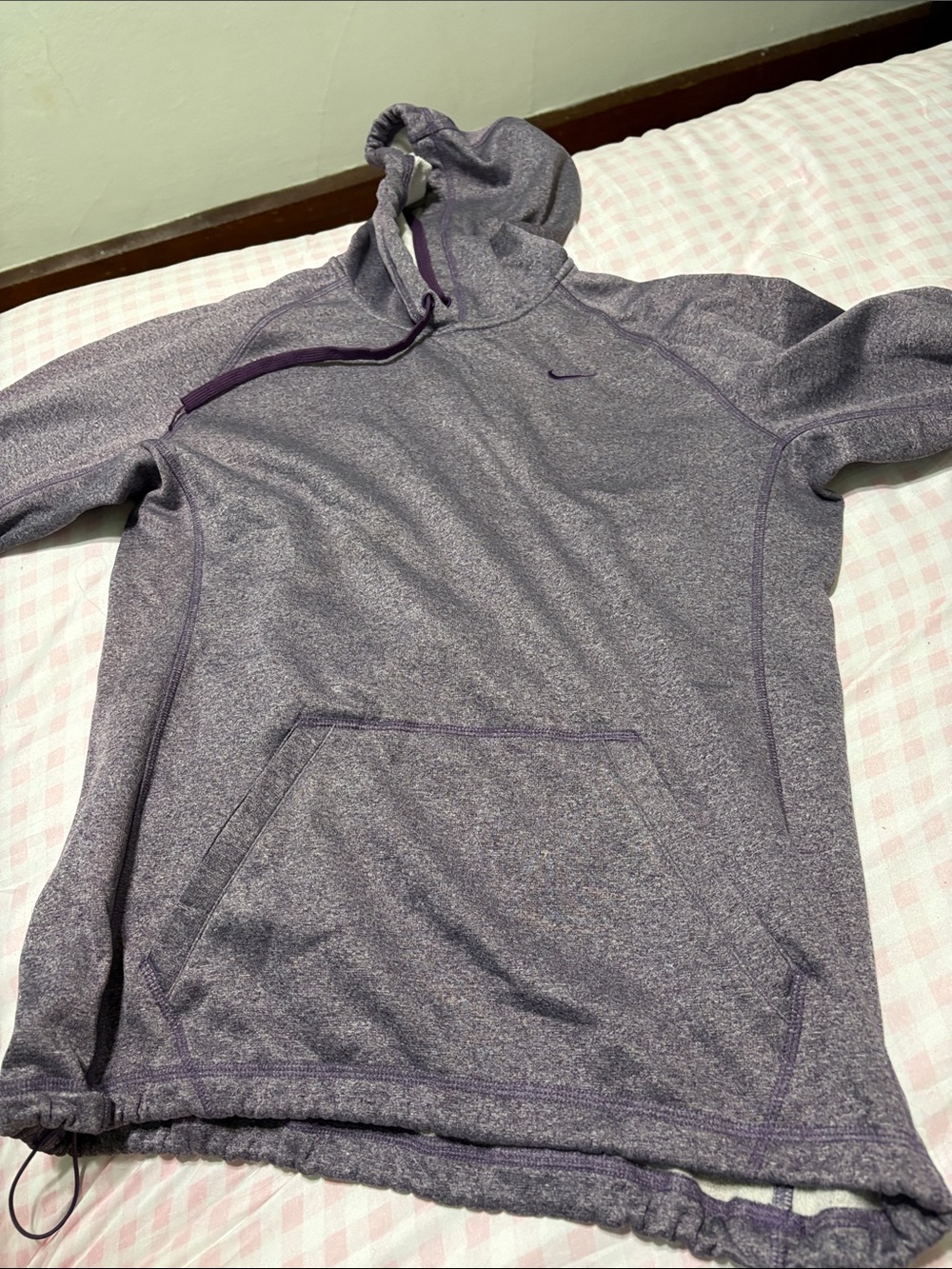 Nike Womenโs Heather Purple Crewneck Hoodie